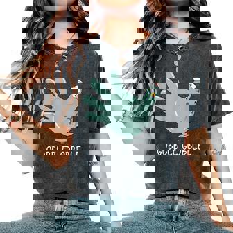 Gobble Gobble Turkey Glove Nurse Thanksgiving Women's Oversized Comfort T-Shirt | Mazezy