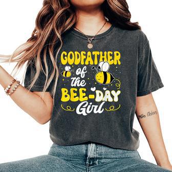 Godfather Of The Bee Day Girl Bee Birthday Party Theme Women's Oversized Comfort T-Shirt - Thegiftio UK