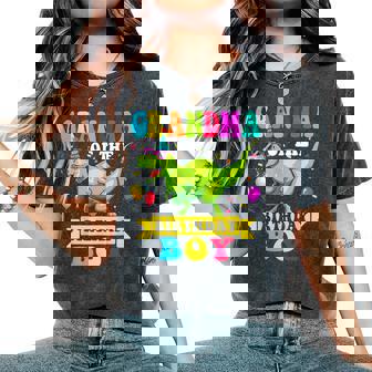 Grandma Of The Birthday Boy Dinosaur Raptor Women's Oversized Comfort T-Shirt | Mazezy