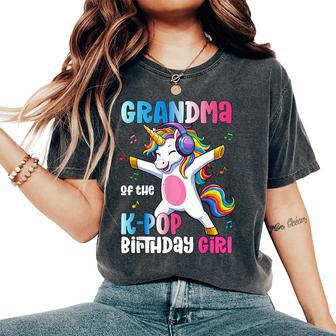Grandma Of The K-Pop Birthday Princess Birthday Girl Women's Oversized Comfort T-Shirt - Thegiftio UK