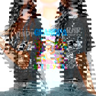 Grandpa Of Birthday Girl Gracie Birthday Dolls Girl Party Women's Oversized Comfort T-Shirt | Seseable UK