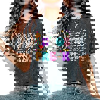 Groovy Some Call It Chaos We Call It Pre-K Teacher Women's Oversized Comfort T-Shirt | Seseable UK