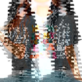 Groovy In My Vet Tech Era Monogrammed Veterinarian Grad Women's Oversized Comfort T-Shirt - Seseable