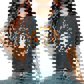 Groovy This Workout Is Boo Halloween Gym Ghost Fitness Women's Oversized Comfort T-Shirt - Monsterry