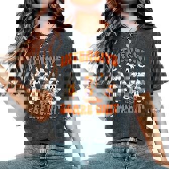 Halloween Intensive Care Scare Unit Ghost Nurse Icu Nursing Women's Oversized Comfort T-Shirt | Seseable CA