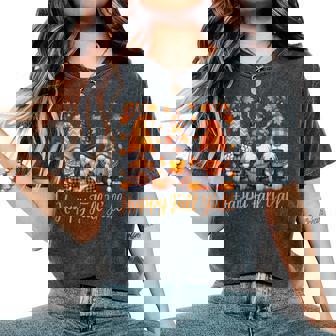 Happy Fall Y'all Gnome Autumn Thanksgiving Women's Oversized Comfort T-Shirt | Mazezy