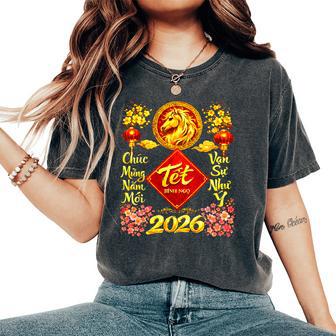Happy Lunar New Year 2026 Year Of The Horse Tet Nguyen Dan Women's Oversized Comfort T-Shirt - Monsterry UK