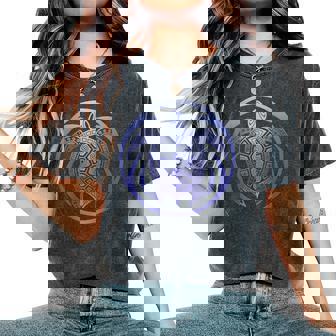 Hawaiian Maori Sun Sea Turtle Tribal Women's Oversized Comfort T-Shirt | Seseable CA