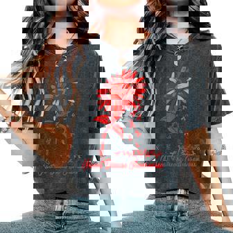 Heart Health Sunflower Heart Disease Awareness Chd Support Women's Oversized Comfort T-Shirt - Thegiftio