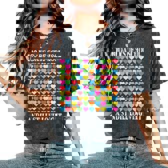 Heart Love 100 Days Ofchool Teacher Boy Girl レディースオーバーサイズコンフォートTシャツ - Kawaiitshirt