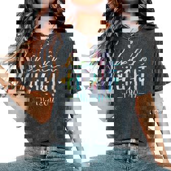 Hello Eight Est 2017 8 Years Old 8Th Birthday Girls Boys Women's Oversized Comfort T-Shirt - Seseable