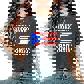 Honorary Boricua Puerto Rico Flag Boricua Husband Wife Women's Oversized Comfort T-Shirt | Mazezy