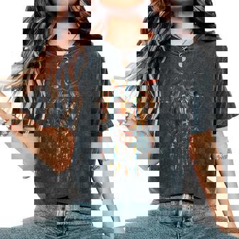 Horse Dreamcatcher Native American Indian Feathers Arts Women's Oversized Comfort T-Shirt | Mazezy