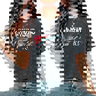 My Husband Rocks Couple Electronic Rock Guitar Women's Oversized Comfort Colors T-Shirt | Mazezy