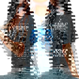 I'm Afraid Of Werewolf Alpha Wolf Meme Cringe Scared Women's Oversized Comfort T-Shirt | Seseable FR