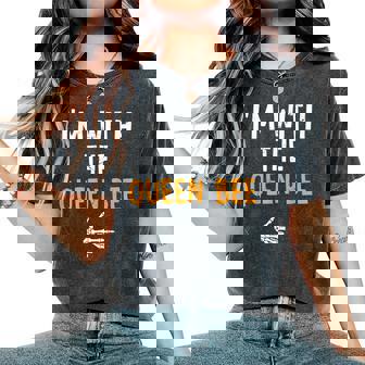 I'm With The Queen Bee Costume Halloween Matching Couple Women's Oversized Comfort T-Shirt | Seseable CA