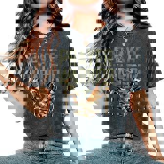 Inspired Christian Camo Heels Prayer Warrior Faith Women Women's Oversized Comfort T-Shirt | Seseable CA