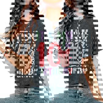 It's My 10Th Birthday Bubble Boba Tea Party 10 Year Old Girl Women's Oversized Comfort T-Shirt - Thegiftio