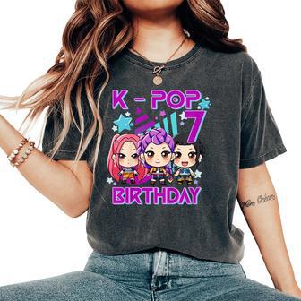 It's My 7Th Birthday Cute Chibi Kpop 7Th Birthday Girl Women's Oversized Comfort T-Shirt - Thegiftio UK