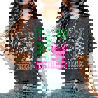 It's My 8Th Birthday Witch Pink And Green Bow Crochet Girl Women's Oversized Comfort T-Shirt | Seseable UK