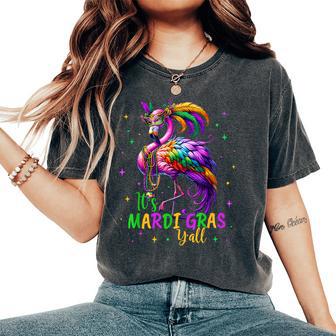 Its Mardi Gras Y'all Flamingo Costume Girls Mardi Gras Women's Oversized Comfort T-Shirt - Thegiftio UK