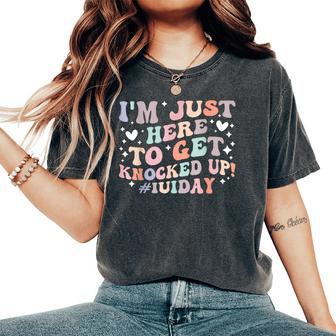 Iui Day Intrauterine Insemination Iui Mom Iui Mother Small Black Women's Oversized Comfort T-Shirt - Thegiftio UK