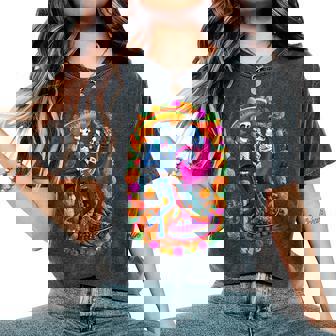 Jour Des Morts Dia De Los Muertosquelettes Danse Mexicaine T-shirt oversize confortable pour femme - Cadeauxyz