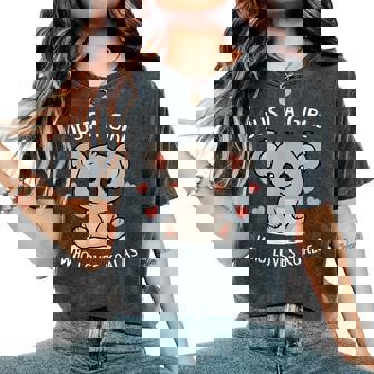 Just A Girl Who Loves Koalas Cute Koala Women Women's Oversized Comfort T-Shirt | Seseable FR