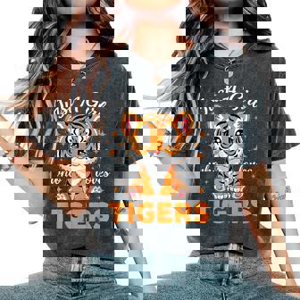 Just A Girl Who Loves Tigers Cute Tiger Animals Lover Women's Oversized Comfort T-Shirt | Seseable UK