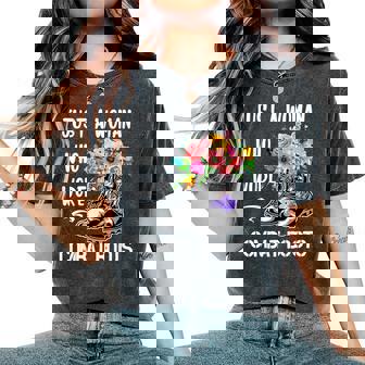 Just A Woman Who Wore Combat Boots Flowers Veteran's Day Women's Oversized Comfort T-Shirt | Seseable UK