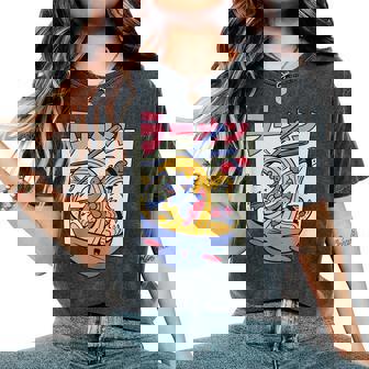 Kawaii Pandaurf Japonais Ramen Nouilles Etushi Anime T-shirt oversize confortable pour femme - Cadeauxyz