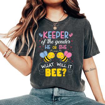 Keeper Of Gender He Or She What Will It Bee Gender Reveal Women's Oversized Comfort T-Shirt - Thegiftio UK