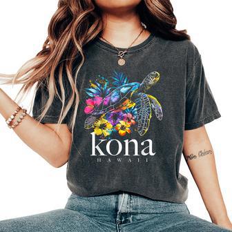 Kona Hawaii Sea Turtle Hawaiian Surfer Souvenir Women's Oversized Comfort T-Shirt - Thegiftio UK