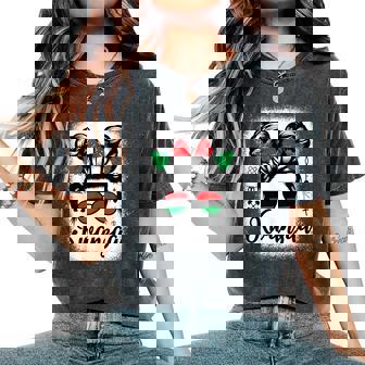 Kwanzaa Girls Messy Bun Kwanzaa Seven Principles Women's Oversized Comfort T-Shirt - Monsterry