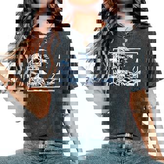 La Gran Ola De Fibonacci Frente A Kanagawa Cuello Camiseta extragrande cómoda para mujer - Regaloses