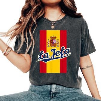 La Jefa España Bandera Bandera Española Arte Camiseta extragrande cómoda para mujer - Regaloses