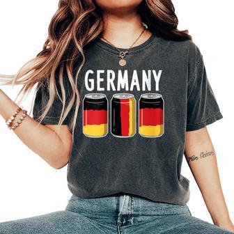 Latas De Bebidas Con La Bandera De Alemania Cuello Camiseta extragrande cómoda para mujer - Regaloses