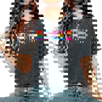 Lgbt Rainbow Ice Cream Lgbtq Pride Women's Oversized Comfort T-Shirt | Mazezy