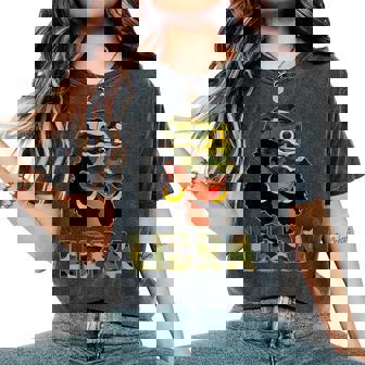 Libra Queen Camouflage Black Woman Cap Zodiac Sign Women's Oversized Comfort T-Shirt | Seseable CA