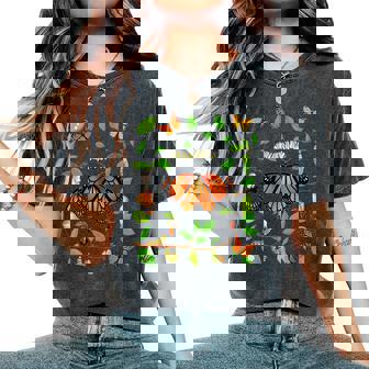 Life Cycle Of A Caterpillar Monarch Butterfly Cocoon Women's Oversized Comfort T-Shirt - Monsterry