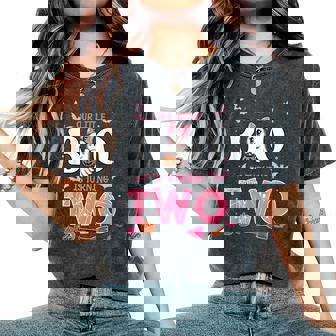 Our Little Boo Is Turning Two 2Nd Birthday Outfit Girl Women's Oversized Comfort T-Shirt | Seseable UK