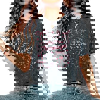 Little Miss Threenager 3Rd Birthday Girl Pink Coquette Bow Women's Oversized Comfort T-Shirt | Seseable UK