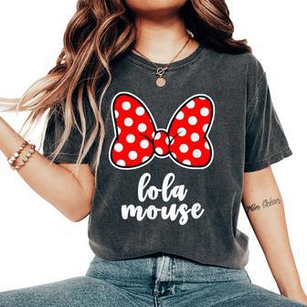 Lola Mouse Family Vacation Bow Women's Oversized Comfort T-Shirt - Thegiftio UK
