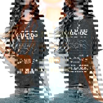 Love Dogs Hill Walking Men Women Dog Mom Dad Owners Walker Tank Top Women's Oversized Comfort Colors T-Shirt | Mazezy