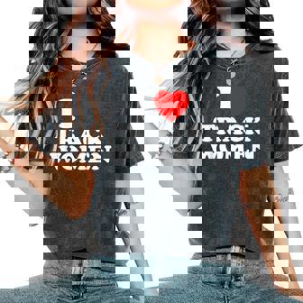 I Love Track I Heart Track Athletic Running Sprinting Women's Oversized Comfort T-Shirt | Mazezy