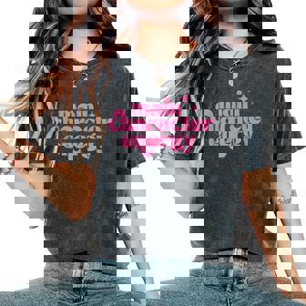 Main Character Energy Retro Groovy Pink Quote Ns Women's Oversized Comfort T-Shirt - Monsterry