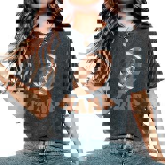 Mama Of The 1 Year Old Football 1St Year Down Birthday Party Women's Oversized Comfort T-Shirt | Seseable UK