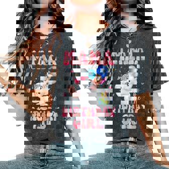 Mama Of The Birthday Girl Shirt Elephant Mommy Mom 1st Women's Oversized Comfort Colors T-Shirt | Mazezy