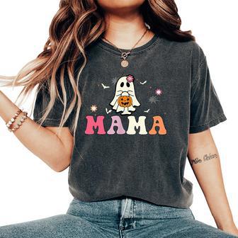 Mama Ghost Boo One Spooky Mama First Halloween Birthday Boy Women's Oversized Comfort T-Shirt - Thegiftio
