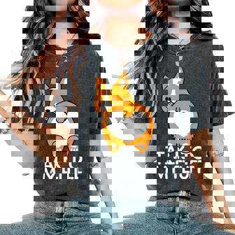 Mamma Corgi Talk To My Fluff Cane Mamma Cane Papà T-shirt comoda oversize da donna - Novitaregali